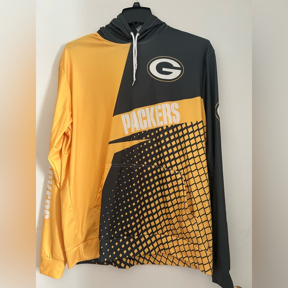 Green Bay Packers Yellow and Black Hoodie